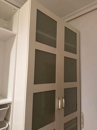 Armario 2 puertas cristal y madera