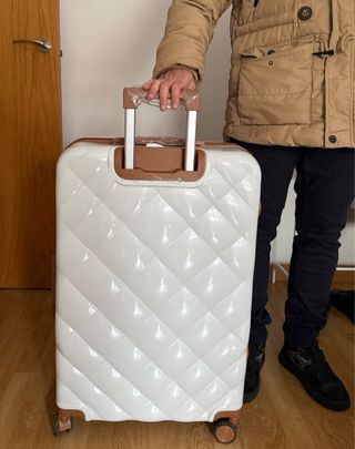 Maleta Grande Blanca y Dorada 77x48x30cm