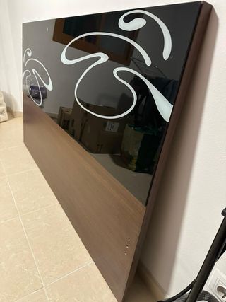 Cabecero Nogal y Negro con Cristal Templado