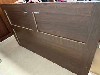 Cabecero Nogal y Negro con Cristal Templado