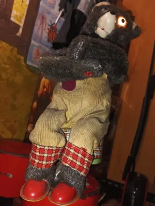Juguete Antiguo Japonés Oso Peluche