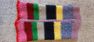 Copertina artigianale a righe multicolor