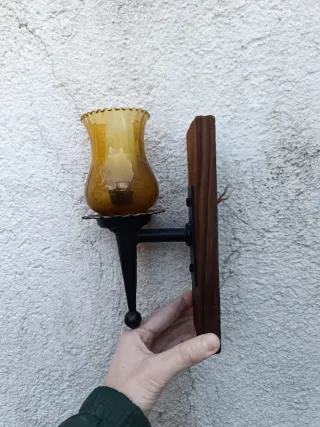 Apliques rusticos madera y forja