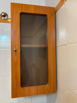 Mueble auxiliar madera baño