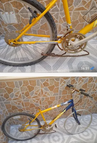 Bicicleta Montaña Amarilla y Azul