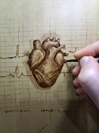 Corazón Anatómico - Dibujo a Mano Único