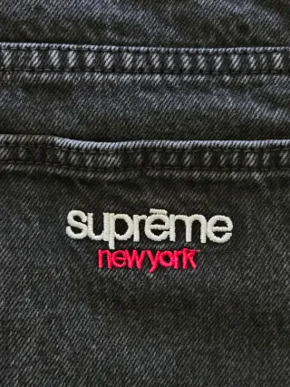 Calças Supreme Pretas Loose Baggy Fit