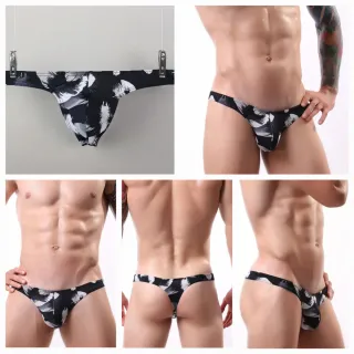 Tanga hombre estampado plumas