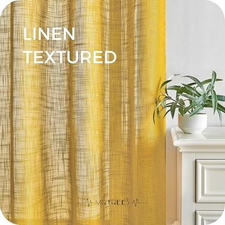 Cortinas de salón amarillas y multicolor