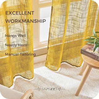 Cortinas de salón amarillas y multicolor