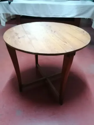 Mesa camilla redonda madera y cristal