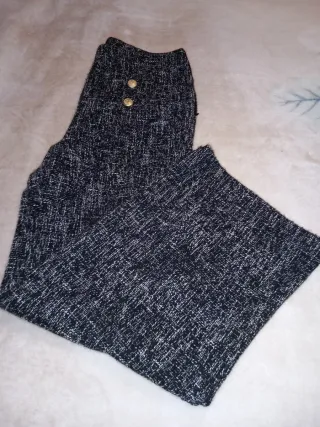 Pantalón mujer. Trucco ancho negro y blanco