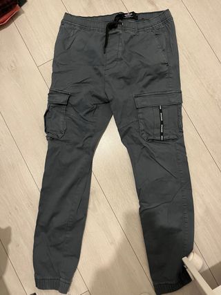 Pantalones Cargo Hollister Talla S Gris