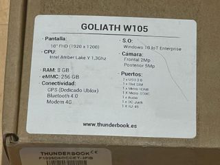 Tablet THUNDERBOOK GOLIATH W100 10 Rugerizada