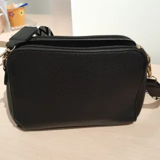 Bolso Negro Mujer Correa Estampada