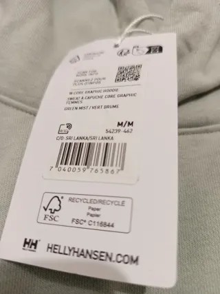 Sudadera Helly Hansen Mujer  color. verde menta