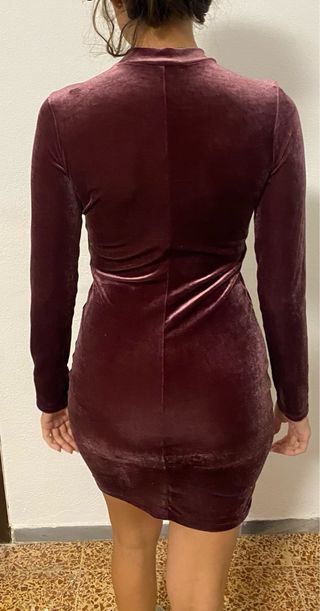 Vestido Bershka Morado Manga Larga