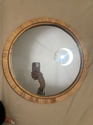 Espejo redondo de ratán