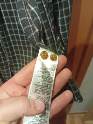 Camisa Cortefiel cuadros verde y marrón