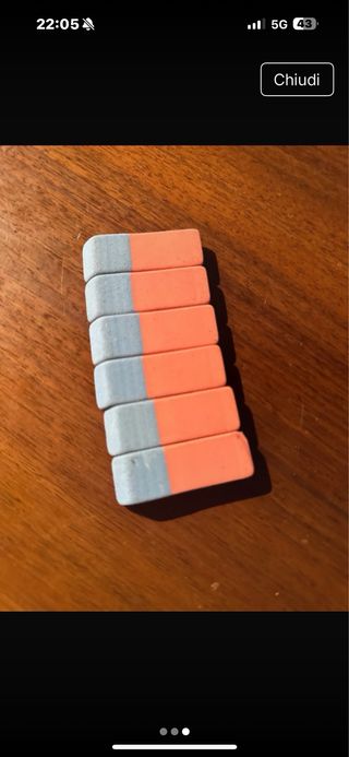 6 Gomme Maped Bicolore