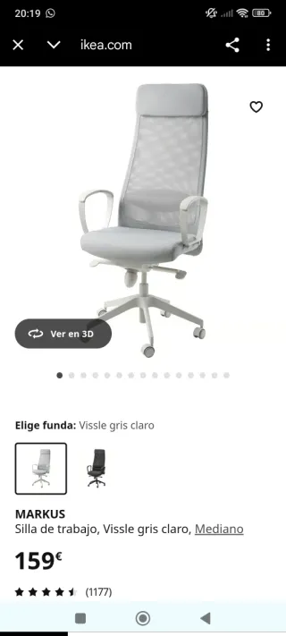 Silla de escritorio Markus Ikea gris