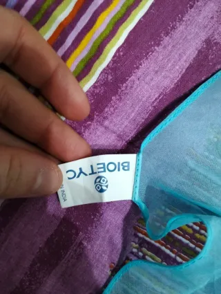 Pareo color viola e petrolio