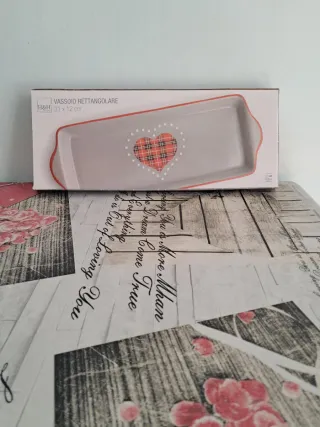 Vassoio H&H Rettangolare Ceramica Cuore