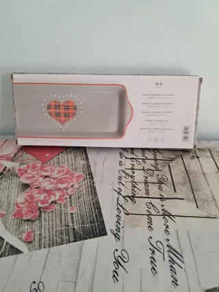 Vassoio H&H Rettangolare Ceramica Cuore