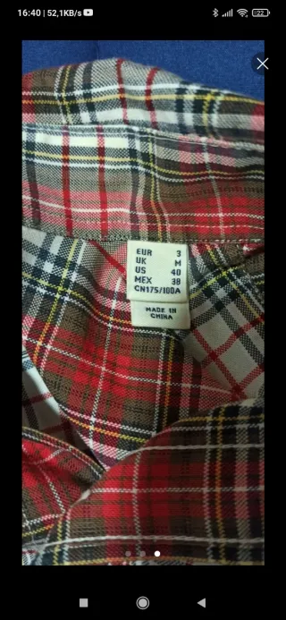 Camisa Cortefiel cuadros roja y blanca