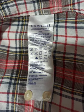 Camisa Cortefiel cuadros roja y blanca