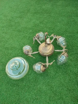 Lámpara antigua vintage de cristal