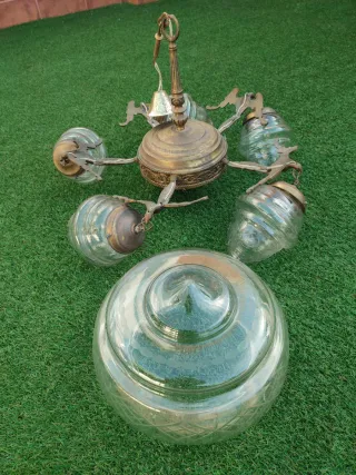 Lámpara antigua vintage de cristal