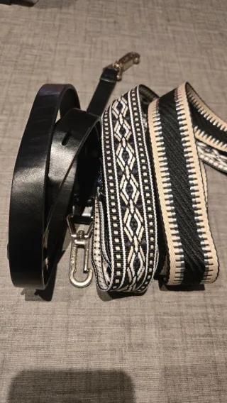 Bolso bandolera negro + 2 correas