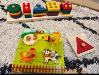Juego de Puzzles Infantiles de Madera
