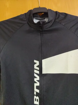 Maillot Ciclismo Hombre Btwin Negro/Blanco