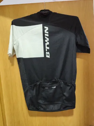 Maillot Ciclismo Hombre Btwin Negro/Blanco