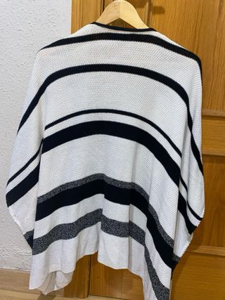 Chaqueta de punto rayas blanco y negro