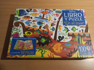 Libro y Puzle Usborne En el mar 100 piezas