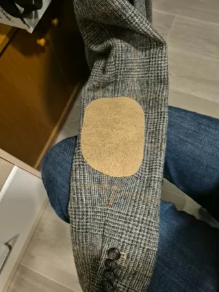 Chaqueta Zara cuadros gris multicolor