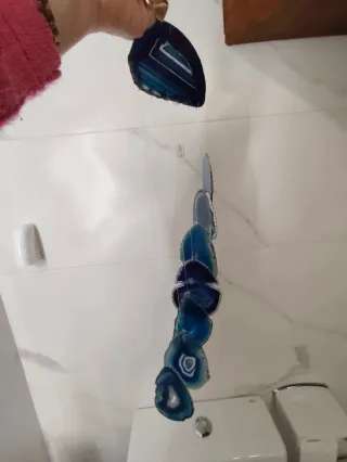 Móvil/Carrillón de viento de ágata azul