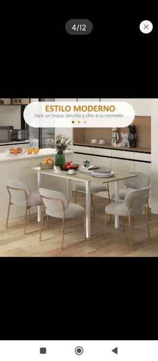 Mesa Comedor Extensible Madera y Metal