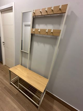 Mueble recibidor madera y metal