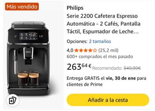 Cafetera Philips Super Automática