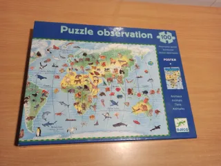 Puzzle Djeco 100 piezas Mapa Animales