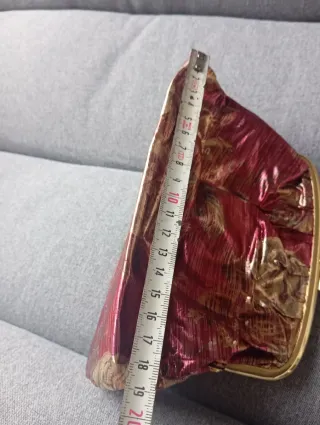 Bolsito neceser guardatodo dorado y burdeos