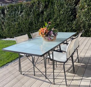 Mesa de cristal para porche. Venta en persona.