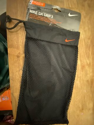 Guantes de portero Nike blancos y azules, talla 11