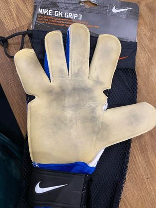 Guantes de portero Nike blancos y azules, talla 11