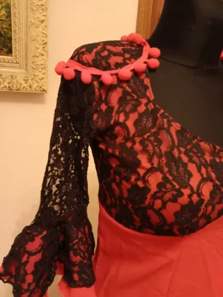 Vestido Flamenca Negro y Rojo
