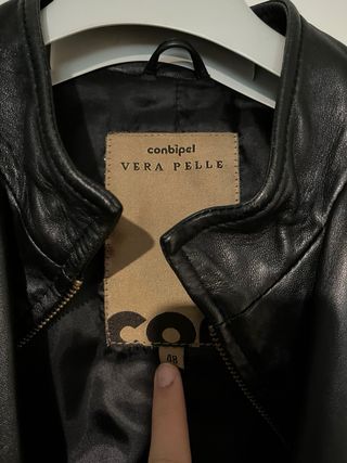 Giacca Vera Pelle Nera Vintage
